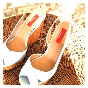 Saks Fifth Avenue Red Carolee Wedges